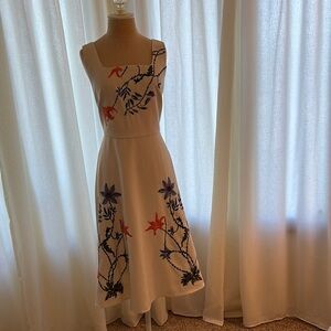 Floral Embroidered White Dress